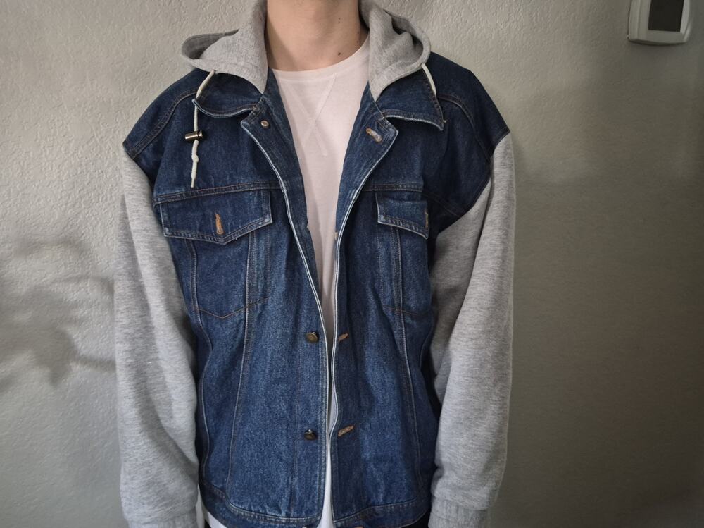 Vintage Sukoda Denim Hooded Jacket XL Quilt Lined Workwear Grunge
